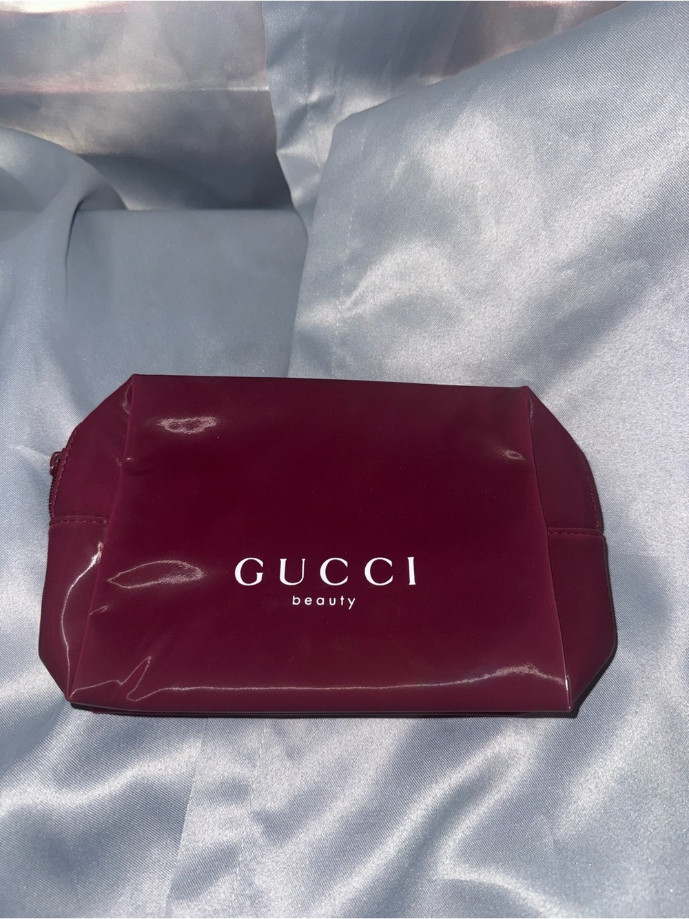 Gucci Beauty Glossy Burgundy Cosmetic Pouch